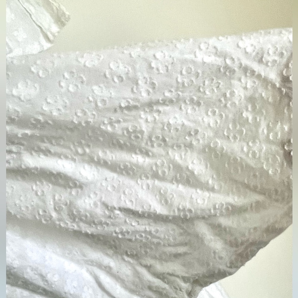 RHODE Resort Leela Tiered V-Neck White Cotton Ruffle Midi Dress – Sz. 4 Bridal - Picture 6 of 13
